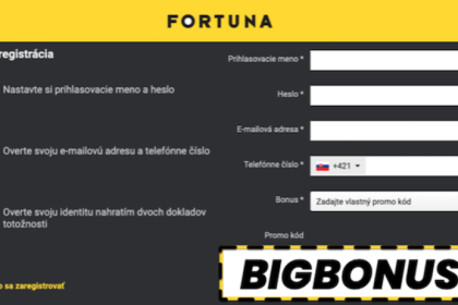 Fortuna promo kod BIGBONUS platny v marci 2026