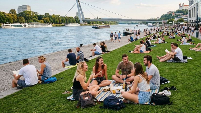 Bratislava praska vo svikocha no namiesto historickeho centra turisti okupuju maly usek nabrezia